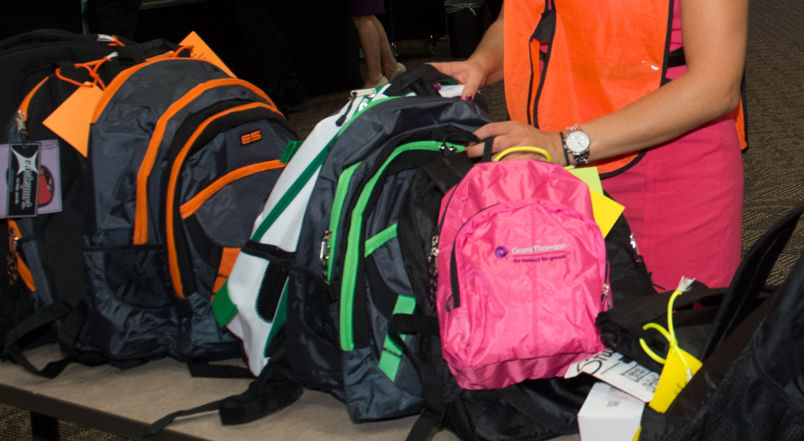 united-healthcare-donates-backpacks Backpack Builders Team Building Chicago
