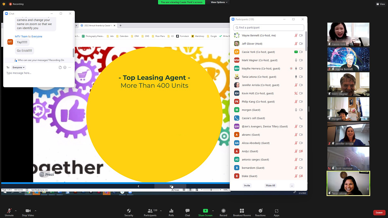 Virtual Awards Ceremony and Team Building